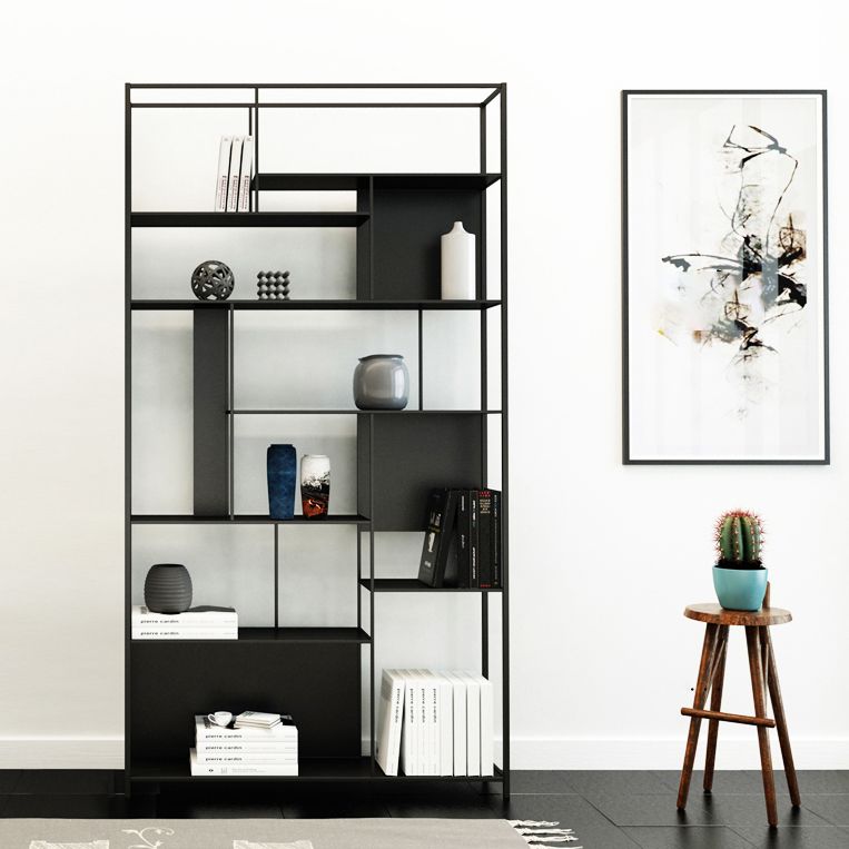 Rectangle Metal Bookshelf Scandinavian Open Bookcase with Shelves Clearhalo 'Bookcases' 'furn' 'furn_bookcases' 'Furniture' 'Office Furniture' 1200x1200_23502836-1fd1-4893-81a2-5b479592222d