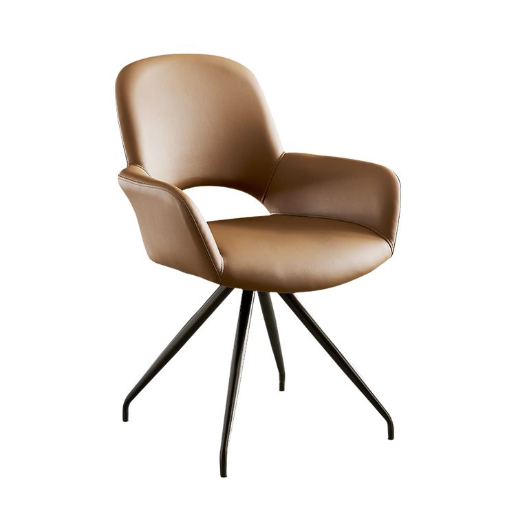 Minimalist Style Leather Dining Chairs Open Back Upholstered Dining Side Chair Clearhalo ' kitchen&dining_furn' 'Dining Chairs' 'Dining Tables & Seating' 'dining_chair' 'furn' 'furn_dining_chair' 'Furniture' 'furniture_dining_chair' 'Kitchen & Dining Furniture' 'kitchen' 1200x1200_235057f8-b3a3-44fc-8fb2-e24b5cd9230e