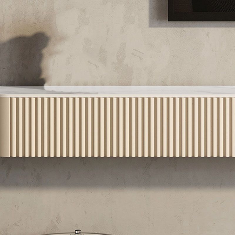 Schwimmende TV -Medien stehen zeitgenössische TV -Medienkonsole mit Schubladen