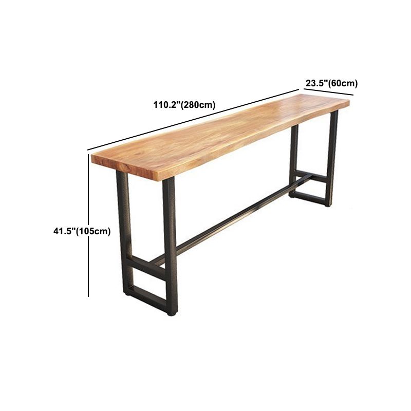 Modern 1/9 Pieces Bar Table Set Rectangle Pine Wood Counter Table with High Stools