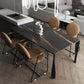 Industrial Style Dining Sintered Stone Table Dining Rectangle Table with Metal Legs Clearhalo 'Dining Tables & Seating' 'Dining Tables' 'dining_table' 'furn' 'furn_dining_table' 'Furniture' 'Kitchen & Dining Furniture' 1200x1200_235552da-fcbf-4d70-aaa9-8d0efa1d369a