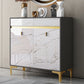 Credenza a buffet in legno di credenza in stile glam con armadi e cassetti