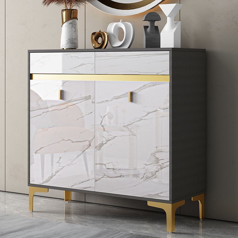 Credenza a buffet in legno di credenza in stile glam con armadi e cassetti