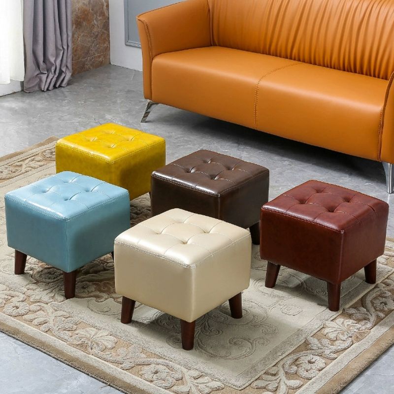 Pure Color Square Standard Modern Wine Red Leather Ottoman for Living Room Clearhalo 'furn' 'furn_ottomans_poufs' 'Furniture' 'Living Room Furniture' 'Ottomans & Poufs' 'ottomans_poufs' 1200x1200_23566a2e-5e26-4de8-b243-550f32a4045b