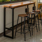 1/4/5/7 Pieces Industrial Iron Bar Table Set Rectangle Pine Wood Bistro Set with Footrest Clearhalo 'Bar Furniture' 'furn' 'furn_home_bar_bar_sets' 'Furniture' 'Home Bars & Bar Sets' 'home_bar_bar_sets' 'Kitchen & Dining Furniture' 1200x1200_23569751-8c14-4962-81a9-25b7611bb83c