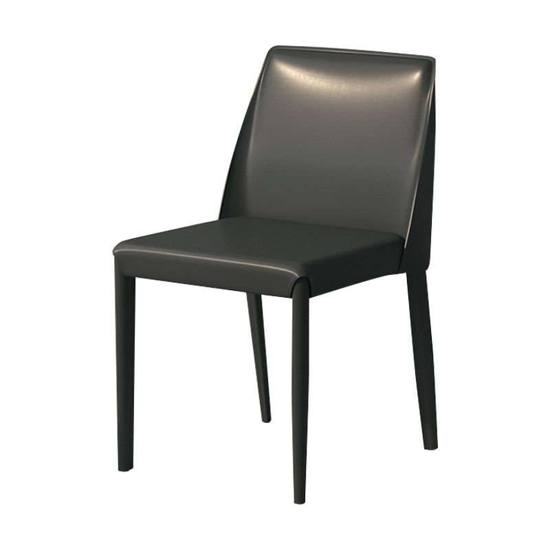Contemporary Parsons Side Chair Matte Finish Leather Curved Armless Chair for Brasserie Clearhalo ' kitchen&dining_furn' 'Dining Chairs' 'Dining Tables & Seating' 'dining_chair' 'furn' 'furn_dining_chair' 'Furniture' 'furniture_dining_chair' 'Kitchen & Dining Furniture' 'kitchen' 1200x1200_23572c4f-d065-409b-a97d-13bc81f954b1
