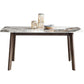 Mesa de comedor Mid-Century para el hogar Mesa con tapa de piedra y estructura de madera