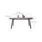 Modern Dining Table Rectangle Extendable Black Frame Dining Table for Dining Room