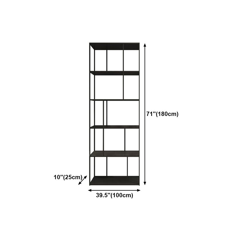 4-Shelf Black Etagere Bookshelf Contemporary Open Iron Frame and Shelf Clearhalo 'Bookcases' 'furn' 'furn_bookcases' 'Furniture' 'furniture_bookcases' 'kitchen' 'kitchen_bookcases' 'Living Room Furniture' 'Office Furniture' 1200x1200_23586ef1-fdde-4176-9d84-33898334f9bd