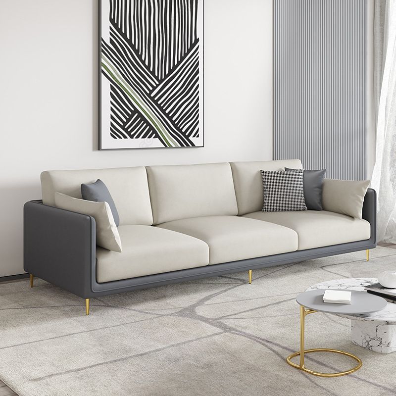 Contemporary 3-seater Tuxedo Arm Sofa Three Pillow Back Settee Clearhalo 'furn' 'furn_sofas' 'Furniture' 'furniture_sofas' 'Living Room Furniture' 'Sofa' 'sofas' 1200x1200_2359b5a1-82ac-4590-bf1c-335271720fb1