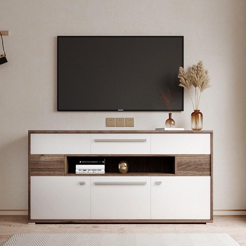Modern TV Stand Console Faux Wood TV Stand Console with 2 Storage Clearhalo 'furn' 'furn_tv_stands_entertainment_centers' 'Furniture' 'Living Room Furniture' 'TV Stands & Entertainment Centers' 'TV Stands & Media Storage Furniture' 'tv_stands_entertainment_centers' 1200x1200_2359f4f7-bd37-4b95-87dc-13d7f0157c79