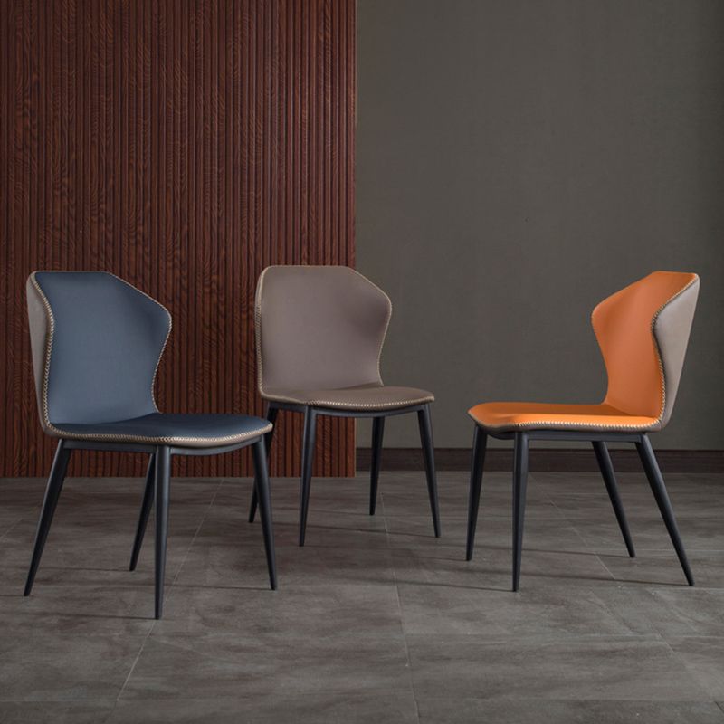 Modern Style Armless Side Chairs Windsor Back Side Chair with Metal Legs Clearhalo 'Dining Chairs' 'Dining Tables & Seating' 'dining_chair' 'furn' 'furn_dining_chair' 'Furniture' 'Kitchen & Dining Furniture' 1200x1200_235ba93f-5d0a-47e9-85b8-23a235e00740