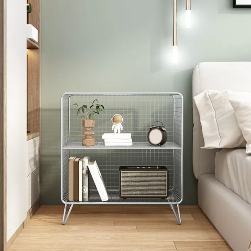 Glamakzent Tisch Nachttisch antikes Finish -Bett Nachttisch mit Regalen