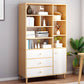 Contemporary Wooden Cabinet with Shelves and Drawers and Straight Legs