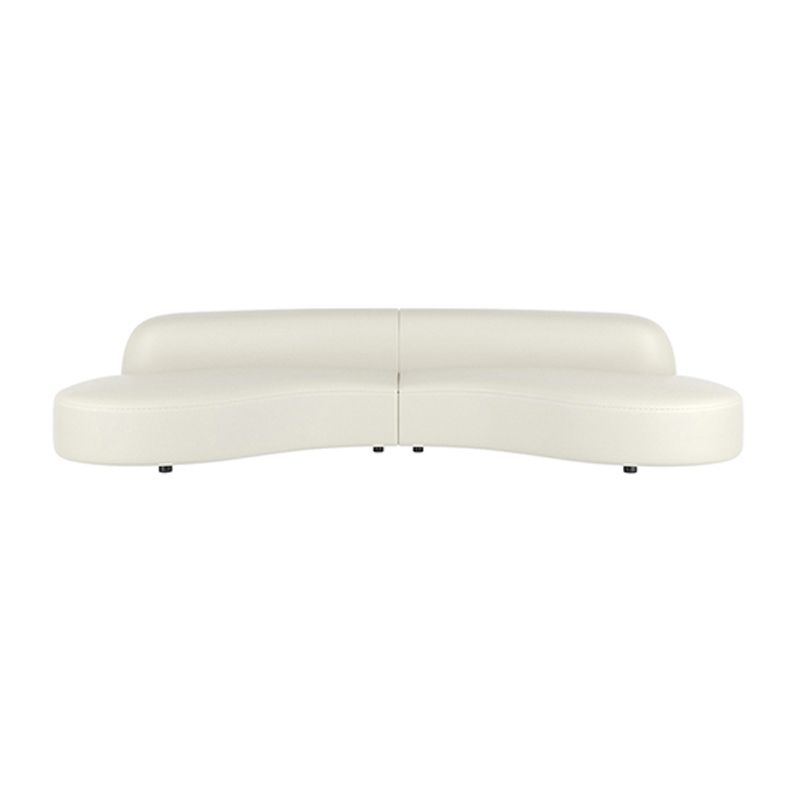 Curved Armless Sectional Sofa Faux Leather Stain-resistant Sectional Clearhalo 'furn' 'furn_sectionals' 'Furniture' 'Living Room Furniture' 'Sectionals' 1200x1200_235d8fa4-9614-438a-9fb7-357ca63c6c33