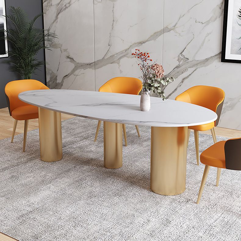 Luxury Sintered Stone Top Dining Table Oval Table with 3 Legs for Restaurant Clearhalo ' dining_table' 'Dining Tables & Seating' 'Dining Tables' 'furn' 'furn_dining_table' 'Furniture' 'furniture_dining_table' 'Kitchen & Dining Furniture' 'kitchen&dining_furn' 'kitchen' 'kitchen_dining_table' 1200x1200_235e70ea-0aad-4170-908a-2b7c4562c548