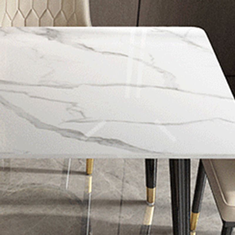 Modern Dining Rectangle Table Sintered Stone Table with Metal Legs for Kitchen Clearhalo 'Dining Tables & Seating' 'Dining Tables' 'dining_table' 'furn' 'furn_dining_table' 'Furniture' 'Kitchen & Dining Furniture' 1200x1200_235e94a3-7c10-4e6c-939a-c0d99b6cb41a