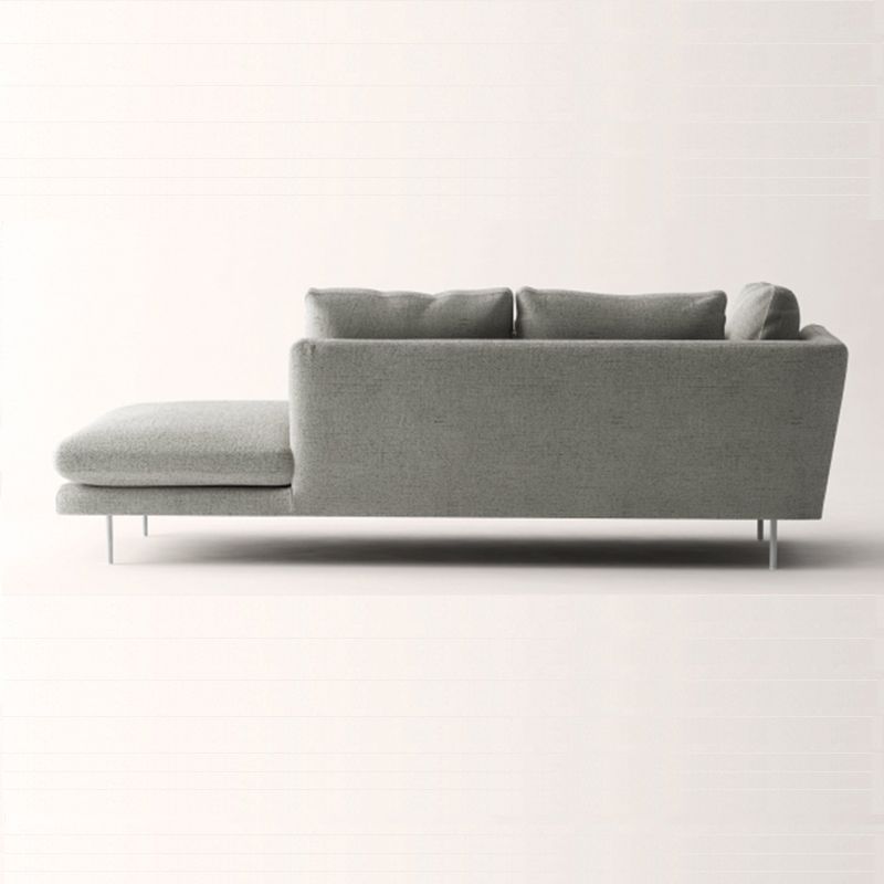 Contemporary Upholstered Cotton Blend Flared Arm Chaise Lounge in Gray Clearhalo 'Chairs & Seating' 'Chaise Lounge' 'chaise_lounge' 'furn' 'furn_chaise_lounge' 'Furniture' 'Living Room Furniture' 1200x1200_235f11c2-162e-41b6-ae4c-b5b9aa9b7632