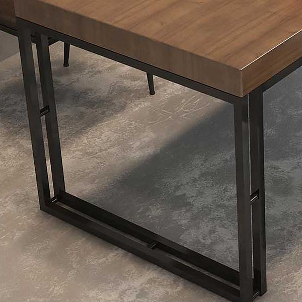 Industrial Style Solid Wood Dinner Table Brown Rectangle Table with Sled Base for Dinning Room Clearhalo ' dining_table' 'Dining Tables & Seating' 'Dining Tables' 'furn' 'furn_dining_table' 'Furniture' 'furniture_dining_table' 'Kitchen & Dining Furniture' 'kitchen&dining_furn' 'kitchen' 'kitchen_dining_table' 1200x1200_235f134c-0986-4602-9246-71c46f736de5