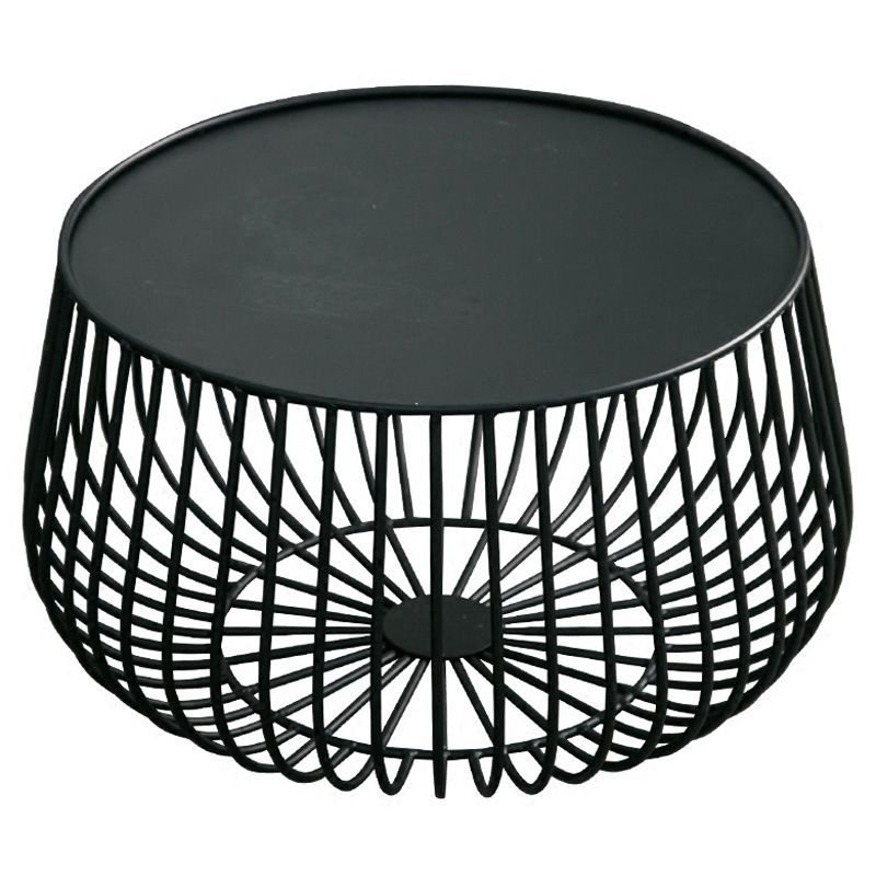 Metal Geometric Coffee Table Mid-Century Modern Frame Cocktail Table with Storage