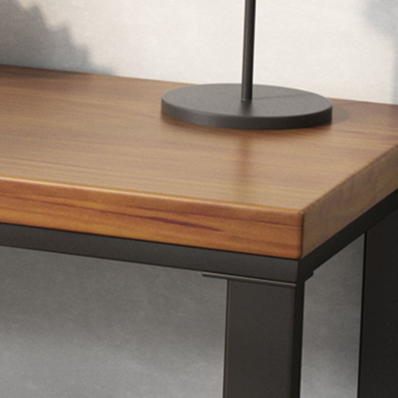 Mesa de trabajo de madera sólida de pino mesa de oficina de estilo L de estilo industrial
