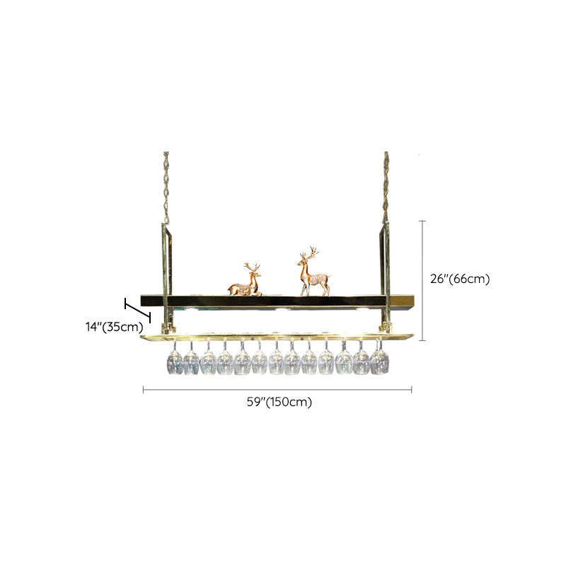 Roestvrijstalen wijnrek moderne hangende wijnrekhouder in goud