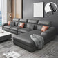 133.86" W √ó 70.87" D √ó 33.46" H L-Shape Faux Leather High Back Sloped Arms Sectional Clearhalo 'furn' 'furn_sectionals' 'Furniture' 'furniture_sectionals' 'kitchen' 'kitchen_sectionals' 'Living Room Furniture' 'Sectionals' 1200x1200_23637292-cfe7-421d-9d87-d8ce653bb082