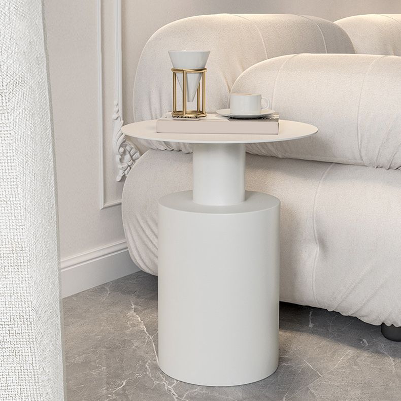 Mesa de pedestal de mediados de siglo de 19.7 "Table de metal redonda de metal redonda