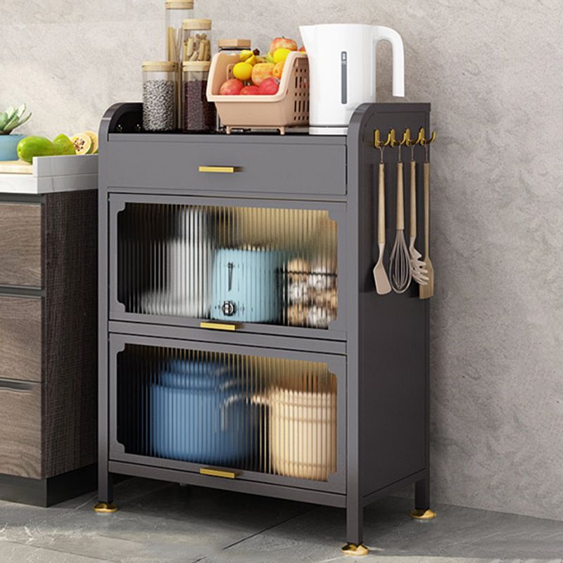 Black Metal Dining Server Contemporary Buffet Server for Kitchen Clearhalo 'buffet_sideboard' 'Buffets & Sideboards' 'furn' 'furn_buffet_sideboard' 'Furniture' 'Kitchen & Dining Furniture' 1200x1200_2363a53f-5dcf-48c7-adfa-e748b87b7a4e