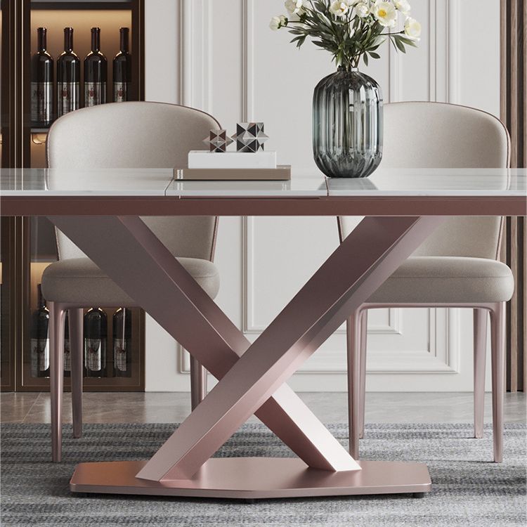 Modern Rectangle Sintered Stone Dining Table Set 1/4/5/6/7 Pieces Dining Set for Home Use Clearhalo 'Dining Room Sets' 'Dining Tables & Seating' 'dining_room_set' 'furn' 'furn_dining_room_set' 'Furniture' 'furniture_dining_room_set' 'Kitchen & Dining Furniture' 1200x1200_2363d26a-9c6a-4b54-9e33-3ac867c590e6