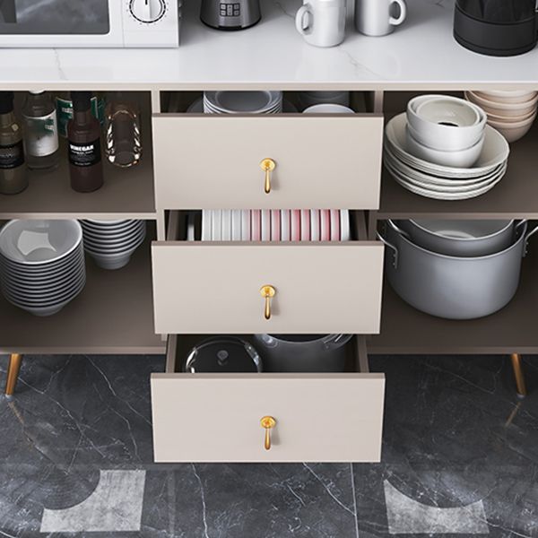 Servidor de estantería ajustable de liderazgo de madera de ingeniería de Glam. Para sala de estar para sala de estar