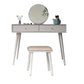 White Solid Wood  Makeup Vanity Desk Table with Drawers for Bedroom