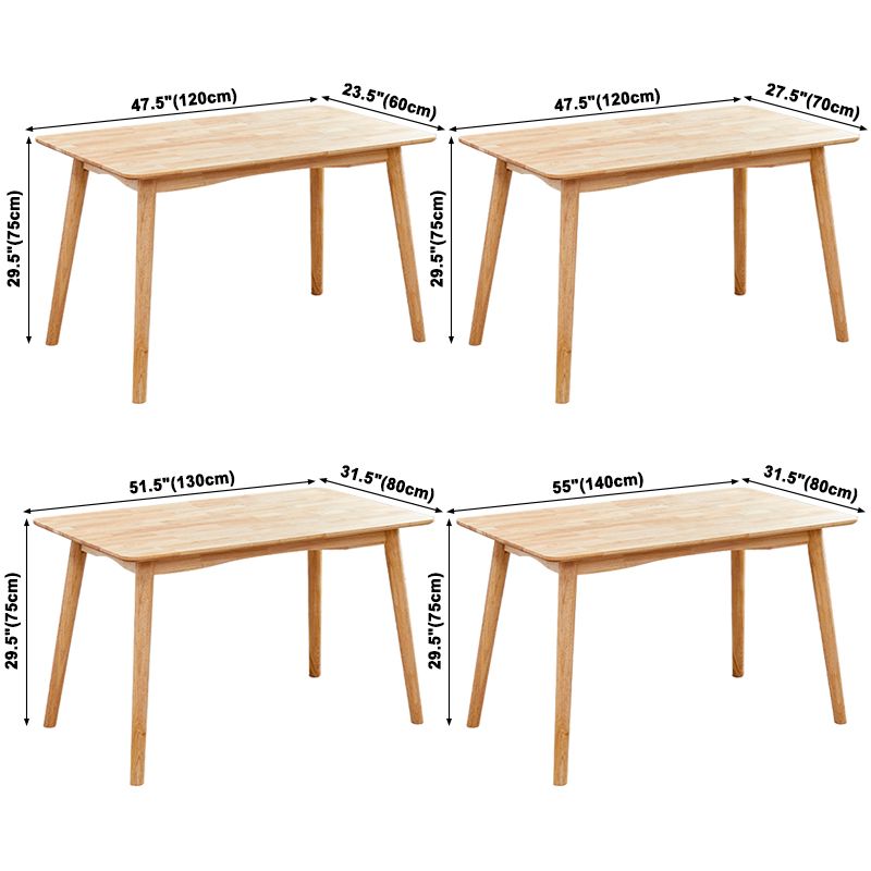 Simplicity Style Solid Wood Dining Table Rectangle and Square Dining Table with 4 Legs Base Clearhalo ' dining_table' 'Dining Tables & Seating' 'Dining Tables' 'furn' 'furn_dining_table' 'Furniture' 'furniture_dining_table' 'Kitchen & Dining Furniture' 'kitchen&dining_furn' 'kitchen' 'kitchen_dining_table' 1200x1200_2366bfea-5a3b-42aa-9265-3810a9a3bf53
