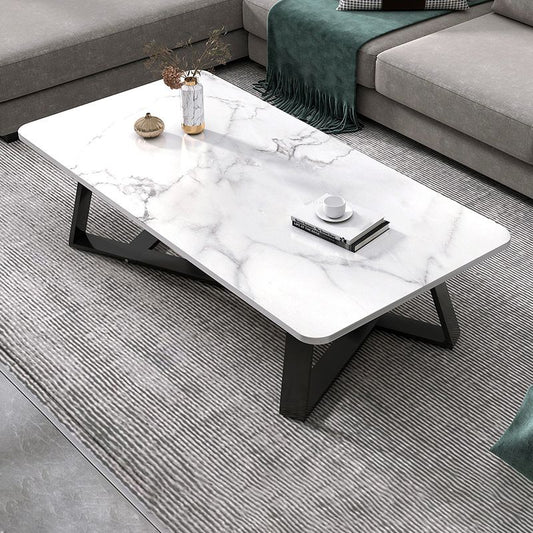 Cross Legs Coffee Table Modern Wood Coffee Table for Living Room