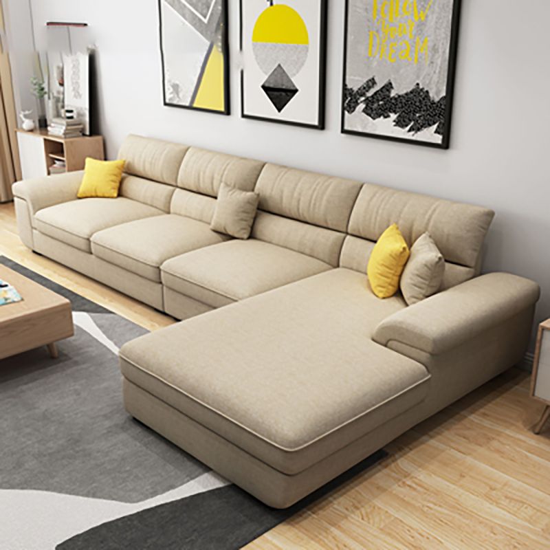 Modern Reversible Chaise Sofa with Flared Arm for Living Room 37.4" Clearhalo 'furn' 'furn_sectionals' 'Furniture' 'furniture_sectionals' 'kitchen' 'kitchen_sectionals' 'Living Room Furniture' 'Sectionals' 1200x1200_2367af03-11e2-4249-9170-58b344c27840