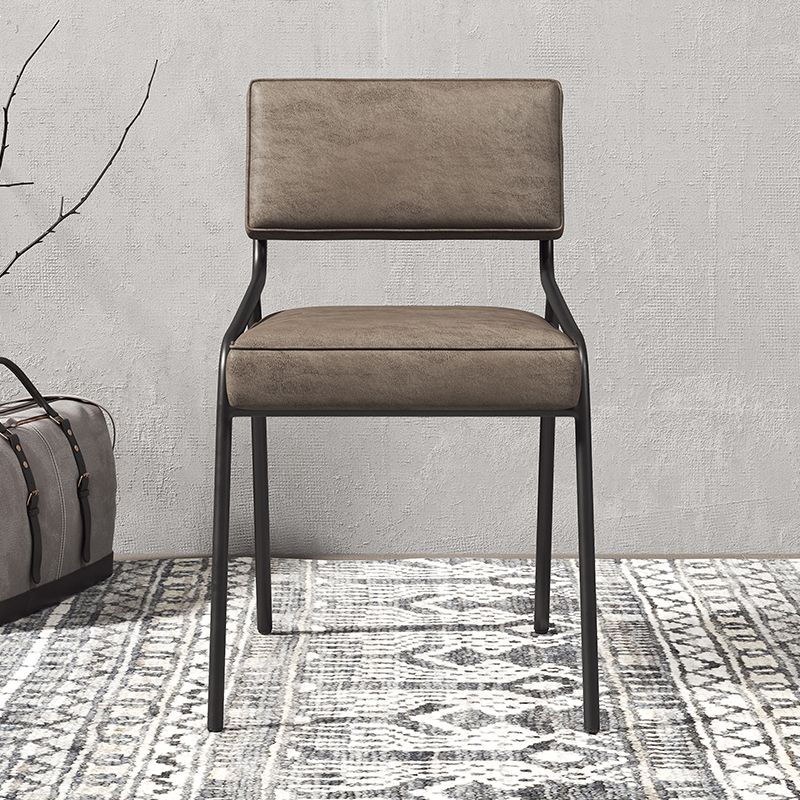 Scandinavian Home Side Chair Upholstered Metal Open Back Dining Room Chair Clearhalo ' kitchen&dining_furn' 'Dining Chairs' 'Dining Tables & Seating' 'dining_chair' 'furn' 'furn_dining_chair' 'Furniture' 'furniture_dining_chair' 'Kitchen & Dining Furniture' 'kitchen' 1200x1200_2367ff27-8287-4e1a-8c90-c21eb499adbb