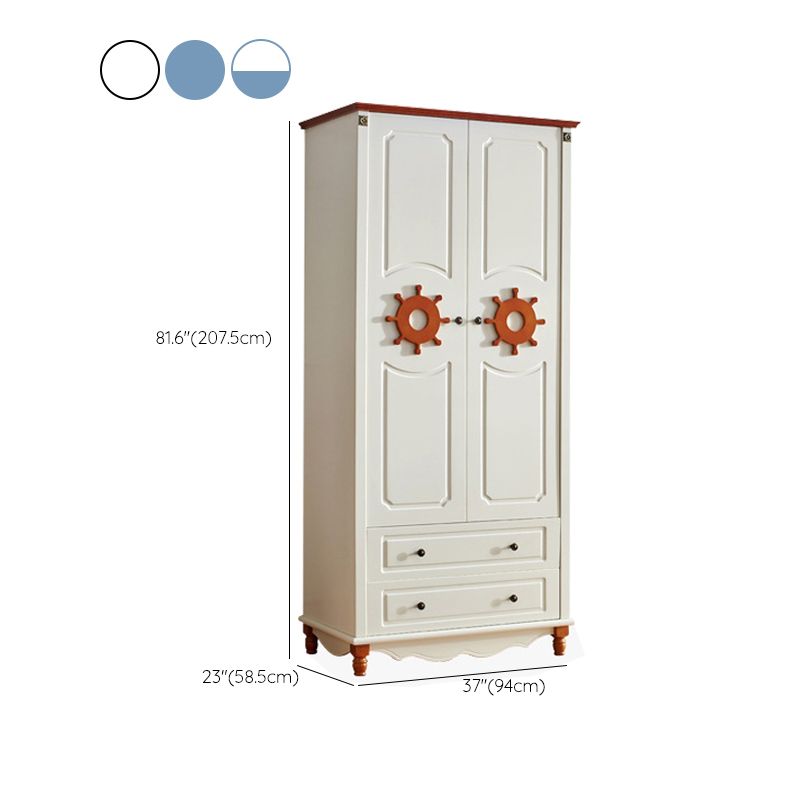 Hinged Wardrobe Cabinet with Legs Coastal Wooden Wardrobe Armoire Clearhalo 'Armoires & Wardrobes' 'armoires_wardrobes' 'Bedroom Furniture' 'furn' 'furn_armoires_wardrobes' 'Furniture' 1200x1200_2368ba80-8f04-423a-836d-c95f43a47768
