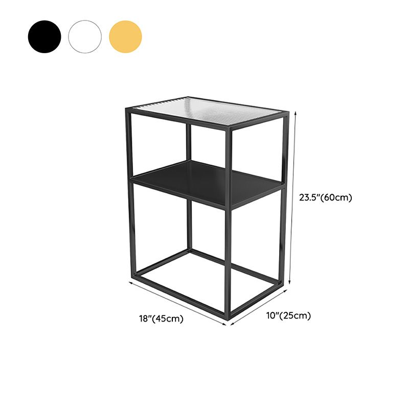 Mesa de deslizamiento del extremo de marco mesa de esquina de doble nivel rectangular con almacenamiento