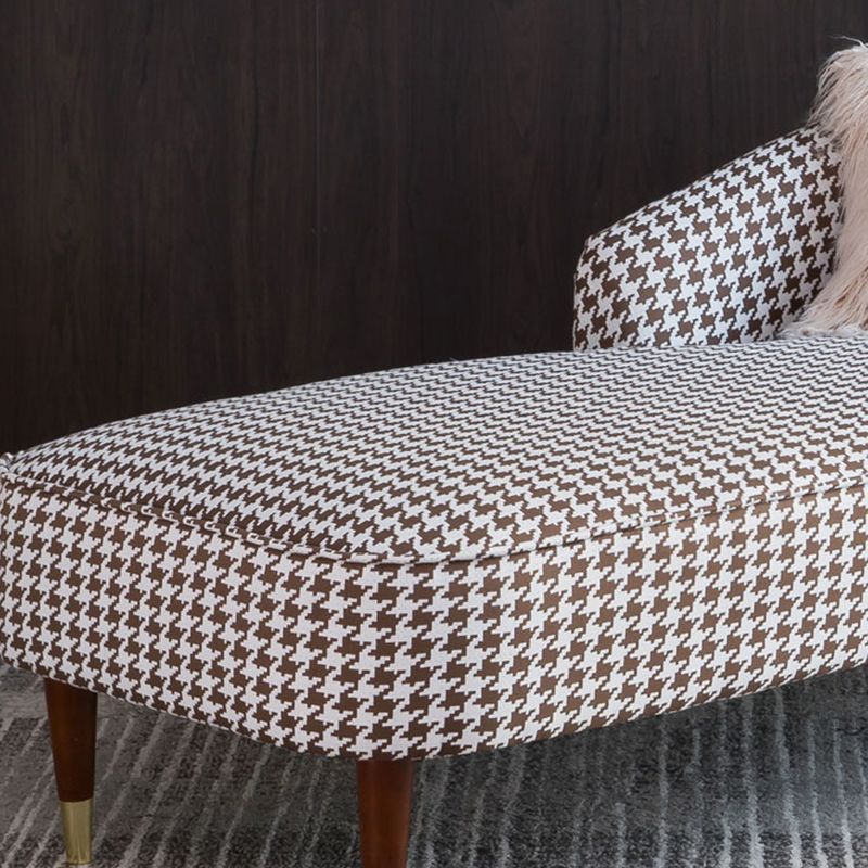 Chaise contemporaine à un bras, bras ronds, pied-de-poule pour le salon
