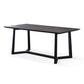Rectangle Black Industrial Dining Table Pine Solid Wood Table with Trestle Base Clearhalo ' dining_table' 'Dining Tables & Seating' 'Dining Tables' 'Furniture' 'furniture_dining_table' 'Kitchen & Dining Furniture' 'kitchen&dining_furn' 'kitchen' 'kitchen_dining_table' 1200x1200_236c9e50-8412-469a-9b4e-321ed6582a94