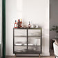 Contemporary Curio Cabinet Glass Doors Metal Storage Cabinet for Living Room