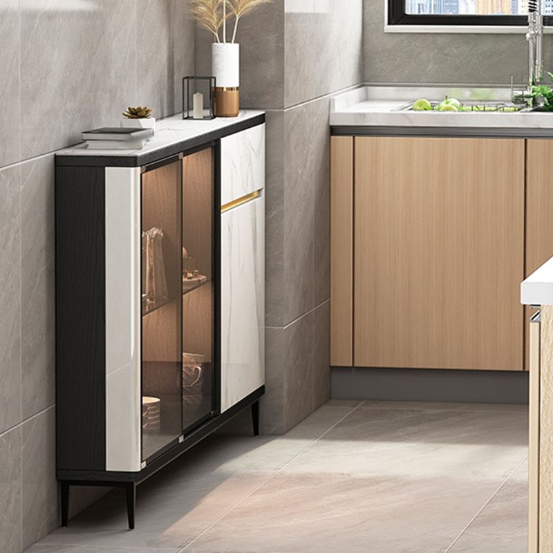 Glass Door Wood Sideboard Modern Credenza with Storage for Living Room Clearhalo 'buffet_sideboard' 'Buffets & Sideboards' 'furn' 'furn_buffet_sideboard' 'Furniture' 'Kitchen & Dining Furniture' 1200x1200_236f1dc0-05ab-4247-b1c6-8321ac2ff2a5