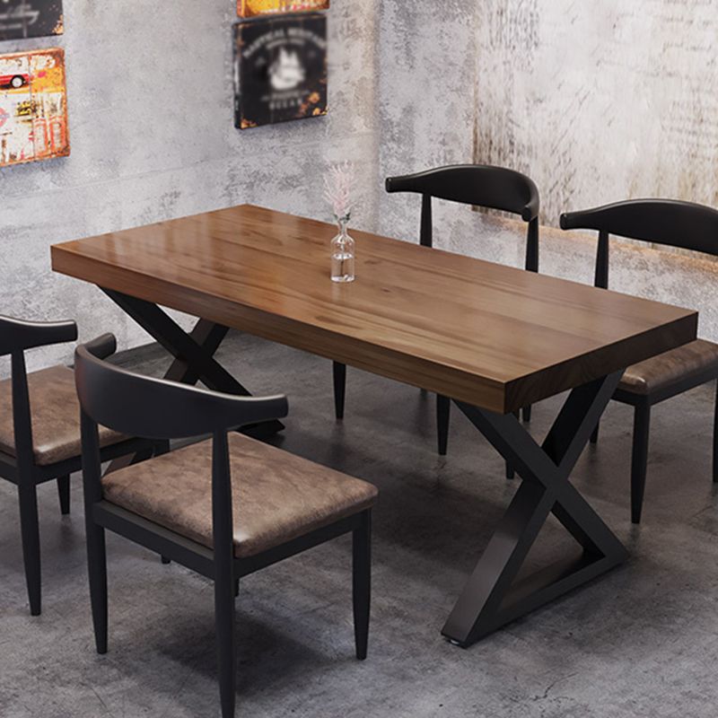 Industrial Solid Wood Dinner Room Kitchen Table Rectangle Sled Base Table for Dining Room Clearhalo ' dining_table' 'Dining Tables & Seating' 'Dining Tables' 'furn' 'furn_dining_table' 'Furniture' 'furniture_dining_table' 'Kitchen & Dining Furniture' 'kitchen&dining_furn' 'kitchen' 'kitchen_dining_table' 1200x1200_236fa864-1600-4ac1-b2a1-eefab7dabc96