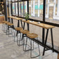 Dining Room Rectangle Wood Top Counter Table Metal Black Legs Industrial Bar Table Clearhalo 'Bar Furniture' 'Bar Tables' 'bar_tables' 'furn' 'furn_bar_tables' 'Furniture' 'furniture_bar_tables' 'Kitchen & Dining Furniture' 1200x1200_23705bd3-18e5-465e-8c11-4c2c6b8b6004