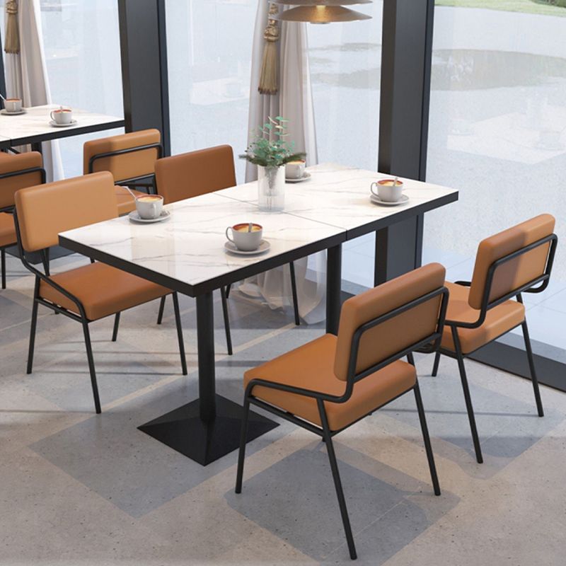 Sintered Stone Dining Table Industrial Square Dining Table with Metal Base Clearhalo 'Dining Tables & Seating' 'Dining Tables' 'dining_table' 'furn' 'furn_dining_table' 'Furniture' 'Kitchen & Dining Furniture' 1200x1200_237142f1-e9df-49cf-8655-162224ef1c59