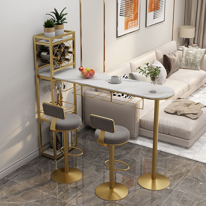 Modern 1/3 Pieces Bar Table Set Stone Counter Table with Rotatable Stools for Living Room Clearhalo 'Bar Furniture' 'furn' 'furn_home_bar_bar_sets' 'Furniture' 'Home Bars & Bar Sets' 'home_bar_bar_sets' 'Kitchen & Dining Furniture' 1200x1200_23715af9-9298-4298-86fa-5432472450f9