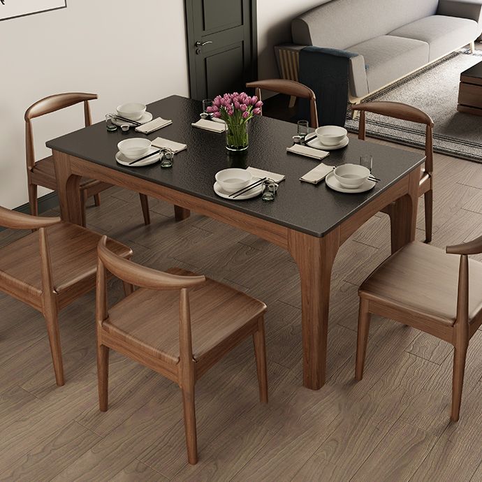 Contemporary Kitchen Rectangle Dinner Table 4 Legs Dining Table Clearhalo 'Dining Tables & Seating' 'Dining Tables' 'dining_table' 'furn' 'furn_dining_table' 'Furniture' 'Kitchen & Dining Furniture' 1200x1200_23728ce4-6077-4ae1-a3bd-1c6ef8068369