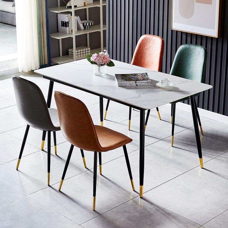 Glam Style Leather Dining Chairs for Kitchen Solid Back Armless Chairs Clearhalo ' kitchen&dining_furn' 'Dining Chairs' 'Dining Tables & Seating' 'dining_chair' 'furn' 'furn_dining_chair' 'Furniture' 'furniture_dining_chair' 'Kitchen & Dining Furniture' 'kitchen' 1200x1200_23750cb8-f190-40a1-aef0-0ee060f2d8ce
