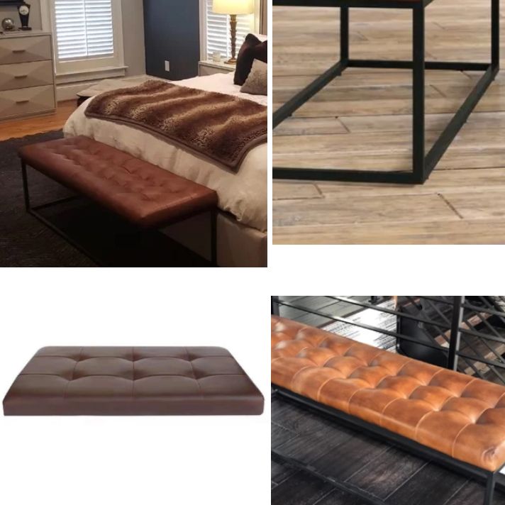 Industrial Solid Color Bench Faux Leather Foam Bench for Livingroom Clearhalo 'Benches' 'Chairs & Seating' 'furn' 'furn_benches' 'Furniture' 'Living Room Furniture' 1200x1200_23756bc9-0446-454f-99c0-3d58b05d3031