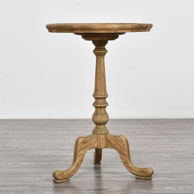 Tavolo d'angolo rustico largo 14 "tavolo laterale rotondo in legno solido